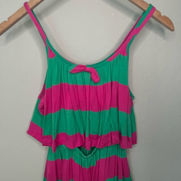 RALPH LAUREN Striped Jersey Knit Sleeveless Dress Pink & Green Loose Fit M 8/10 - Picture 6 of 15